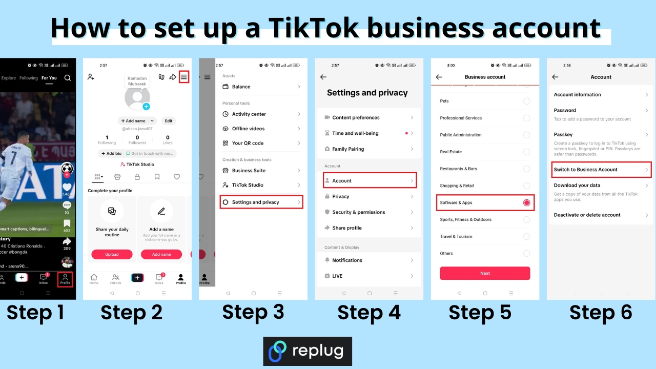 How to setup tiktok business account from mobile