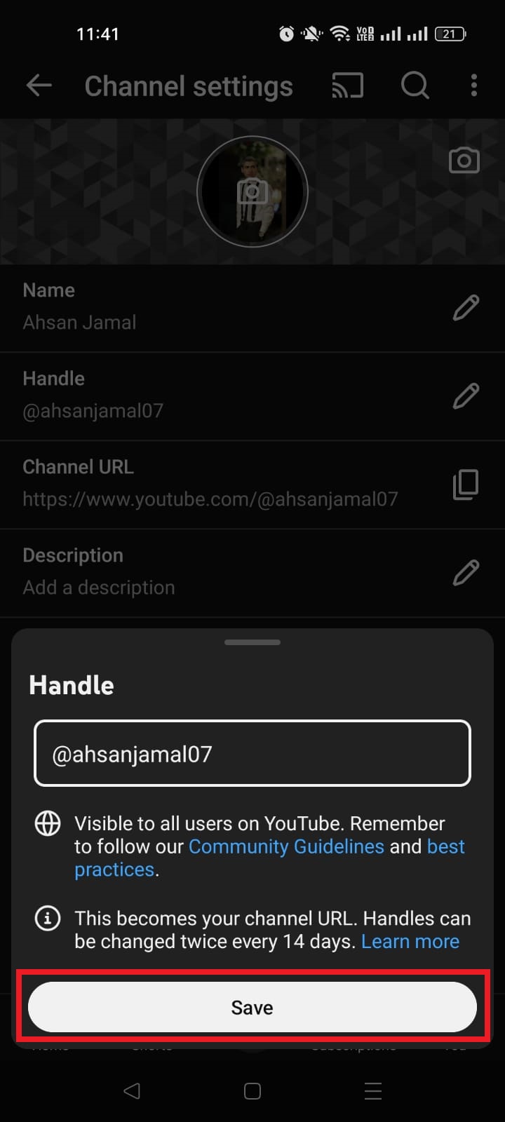 Handle Save button in YouTube app