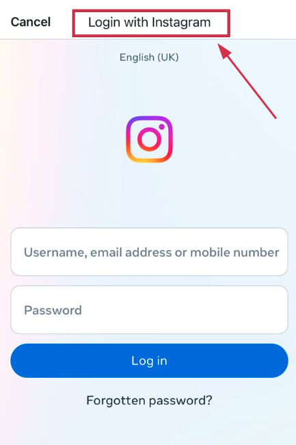 Login with Instagram on TikTok app