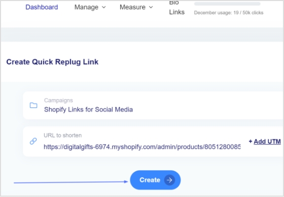 click create