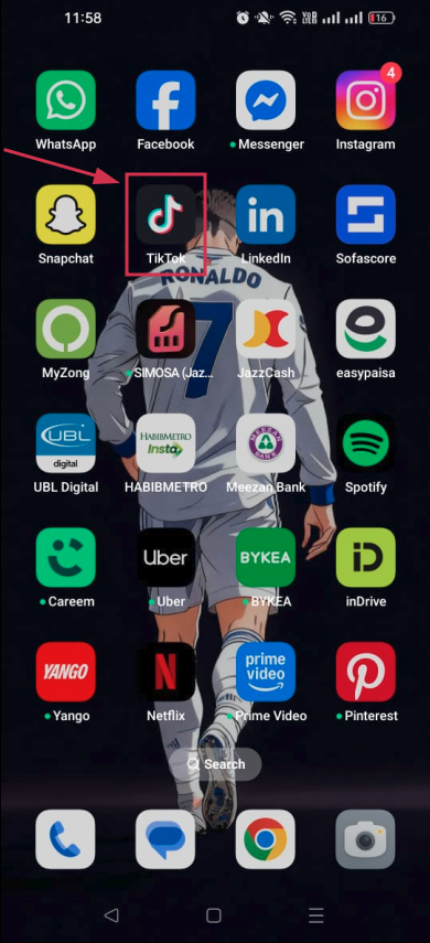 Open the TikTok app (mobile)