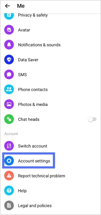 account setting