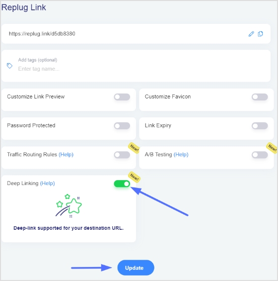 deep link and update