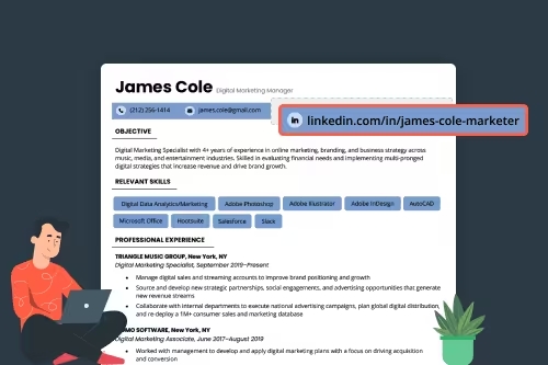 How to share LinkedIn profile on resume