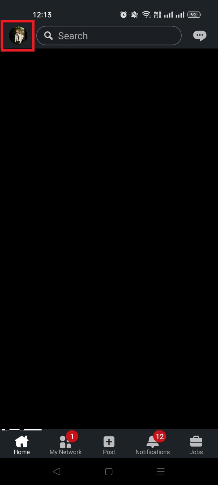 LinkedIn profile picture icon on smartphone