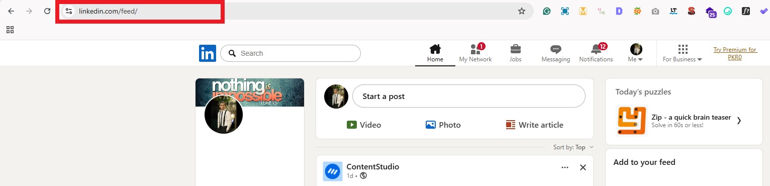 Log in to your LinkedIn account