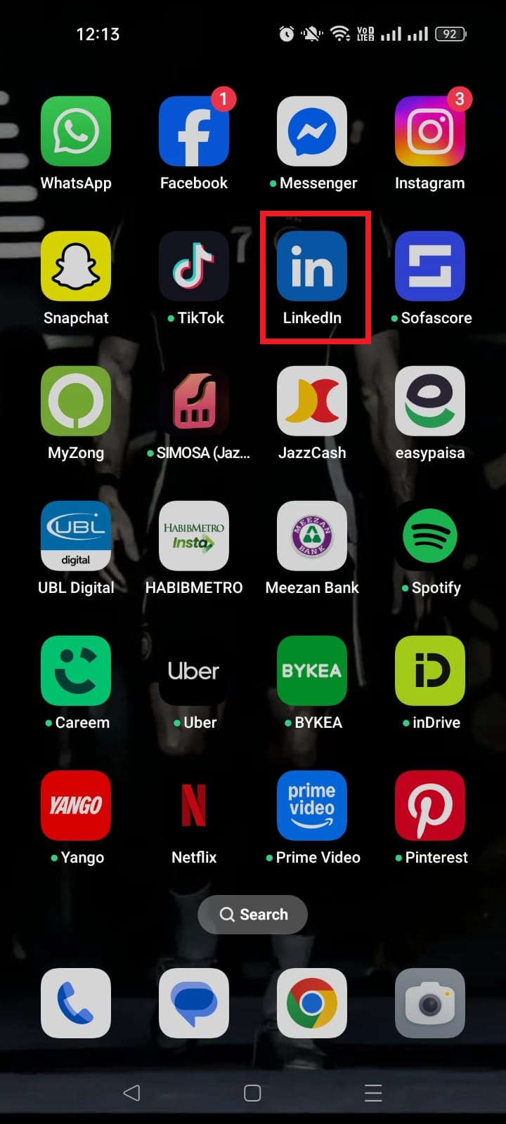 Open the LinkedIn app on your smartphone