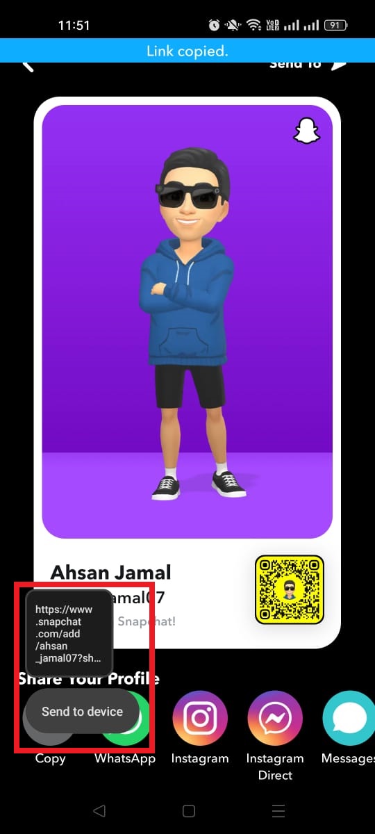 Unique Snapchat Profile URL