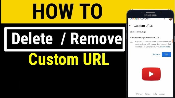 How to delete a YouTube custom URL