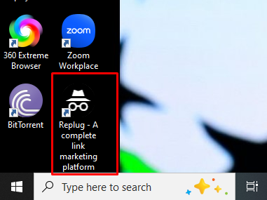 Desktop shortcut Replug