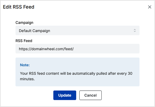 Add RSS feed URL - replug.io