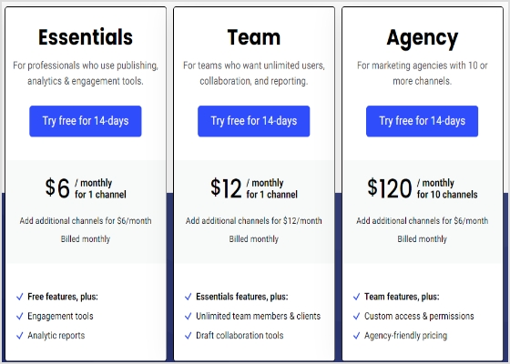 Buffer pricing plan