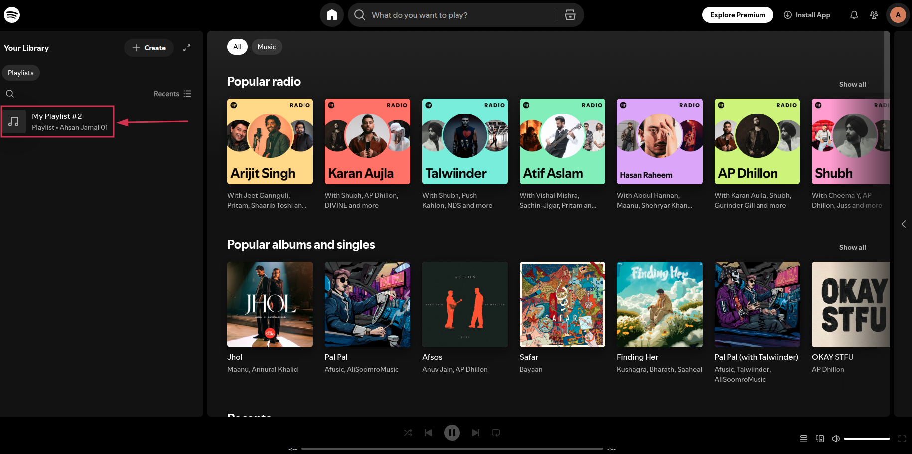 Click your playlist inside the Spotify web app
