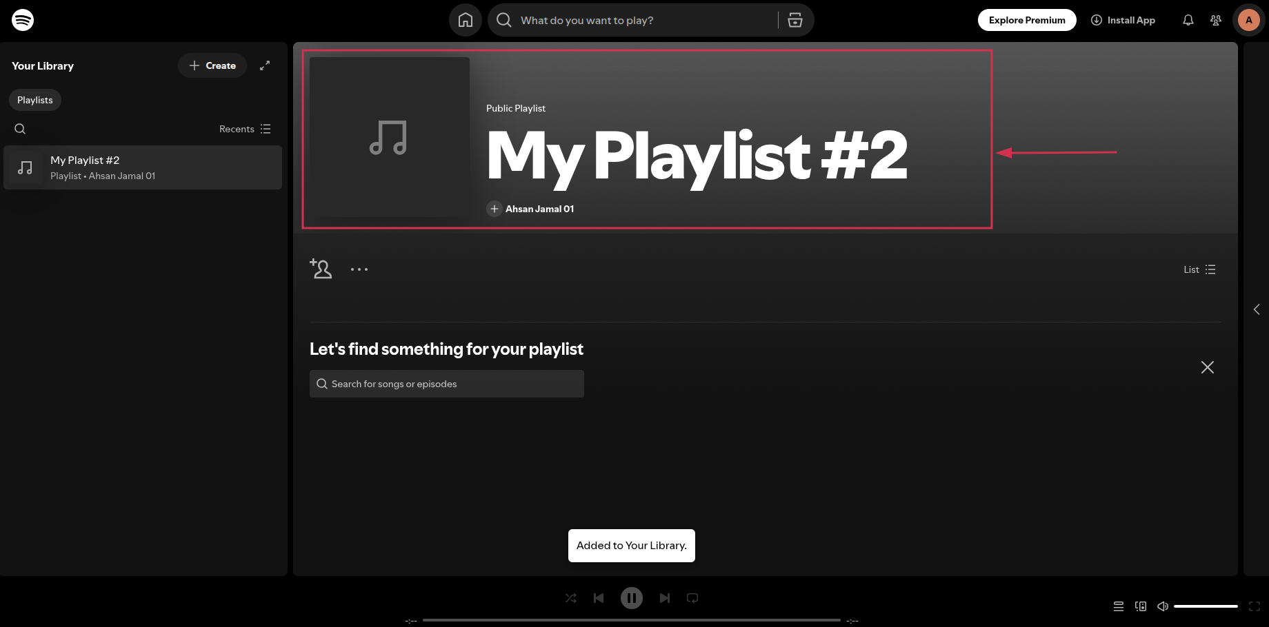 Customize the playlist name & photo inside the Spotify web app