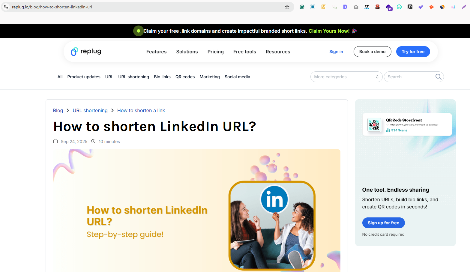 Matched slug and headline example