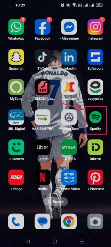 Open the Spotify app