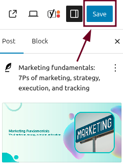 Save the post inside WordPress
