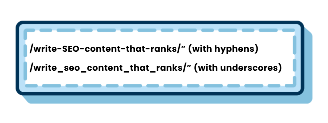 URL slug example with hyphens and underscores