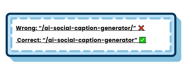 URL slug trailing slash example
