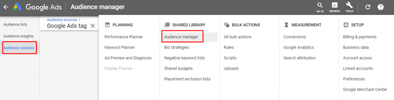 audience manager with google ads