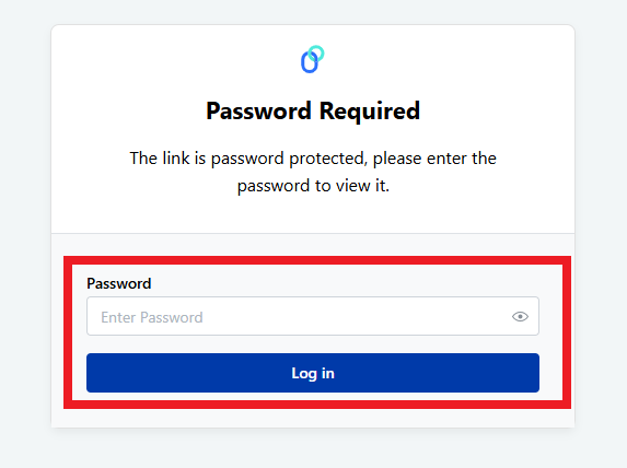 Password required to open the password-protected link