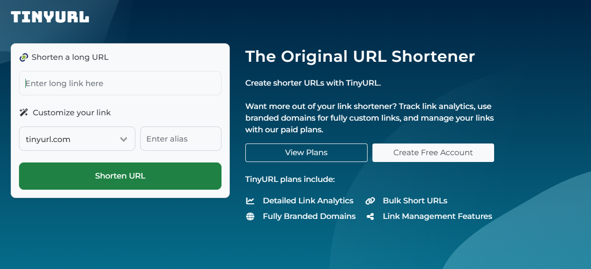 TinyURL - A highly-rated online URL shortener