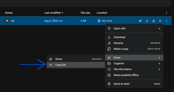 Copy drive link - replug.io