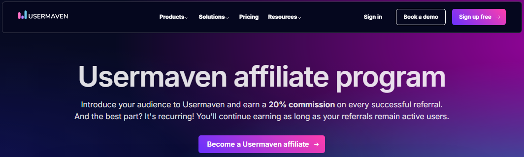 Usermaven affiliate program