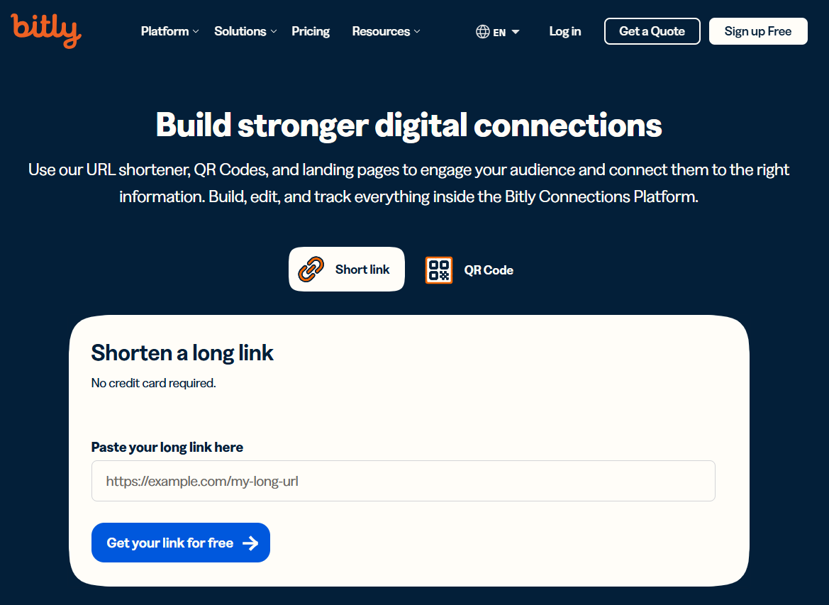 Bitly Homepage