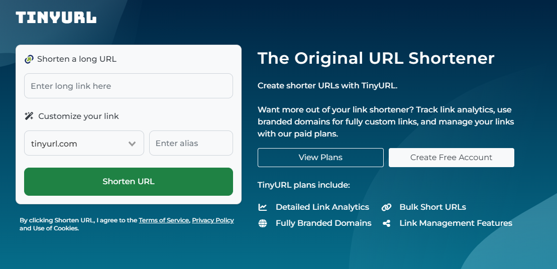 TinyURL Homepage