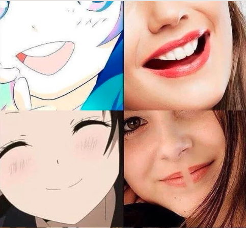 Anime-inspired face trend meme