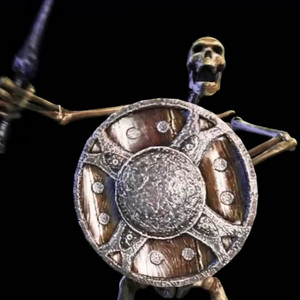 Skeleton banging shield