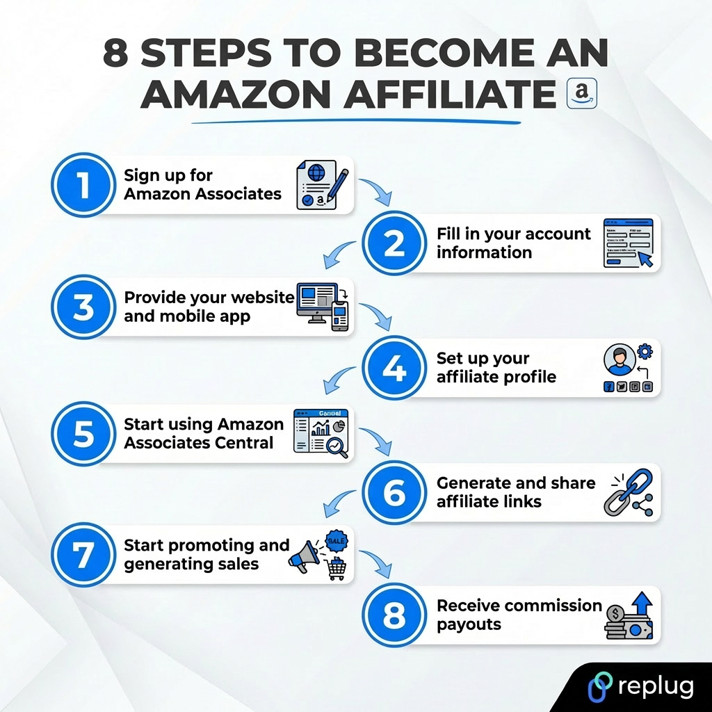 8 steps to become an Amazon affiliate
