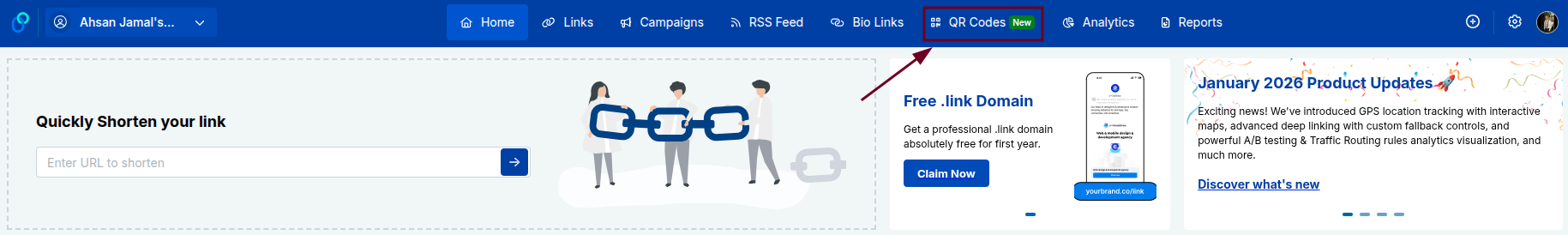 QR Codes option inside Replug dashboard