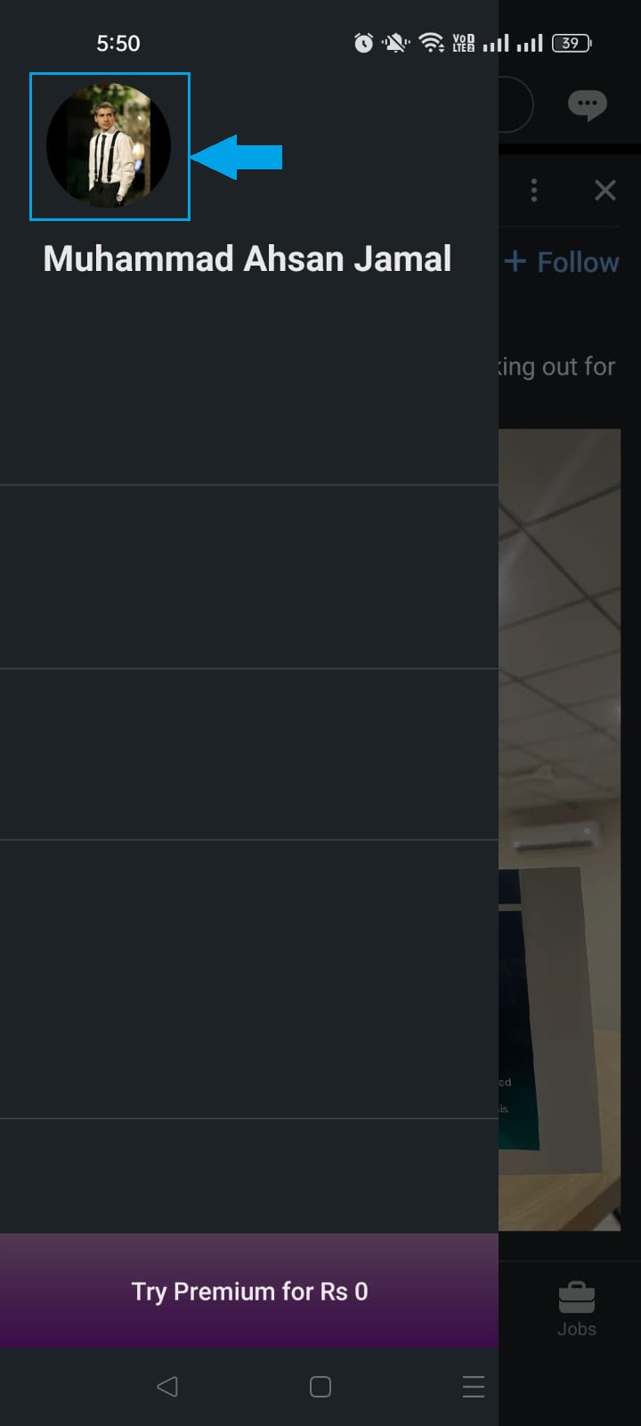 Go to your LinkedIn profile