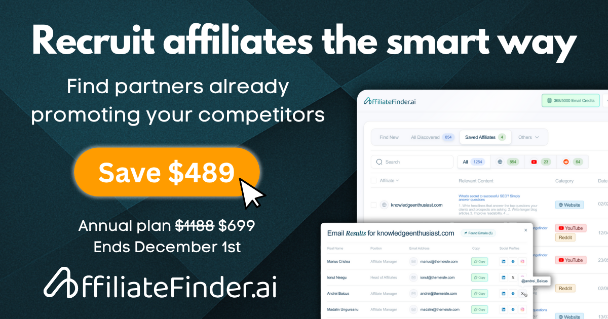 AffiliateFinder.ai Black Friday Sale 2025