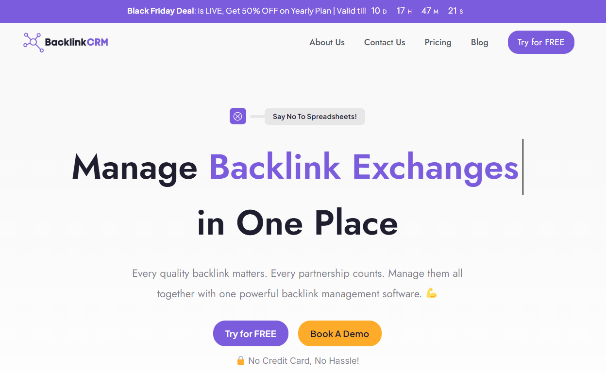 BacklinkCRM Black Friday Sale 2025