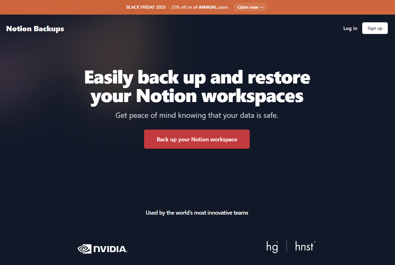 Notion Backups Black Friday Sale 2025