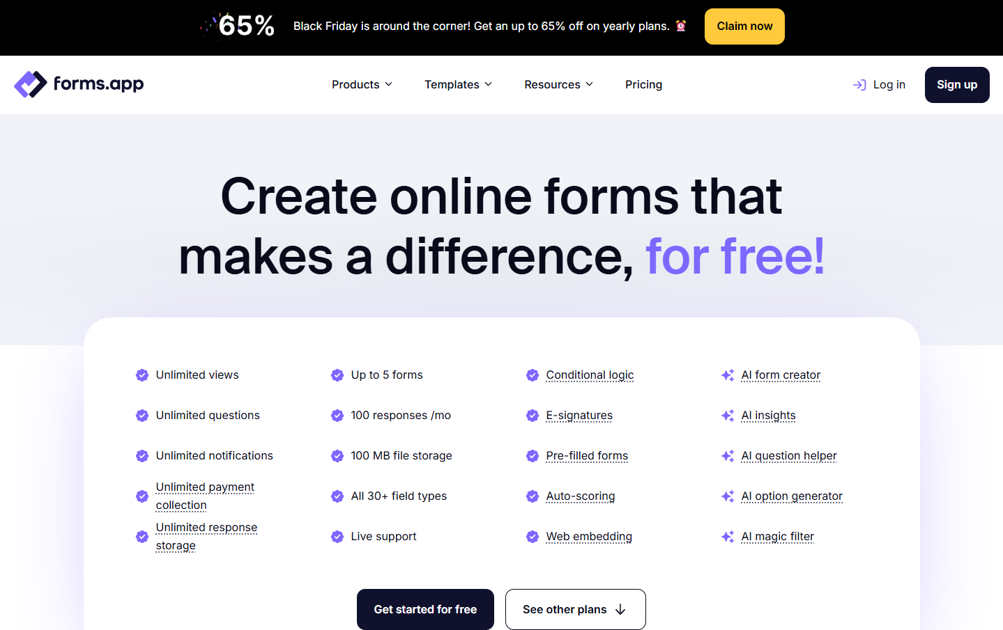 forms.app Black Friday Sale 2025