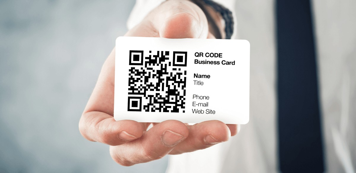 QR code on a business card
