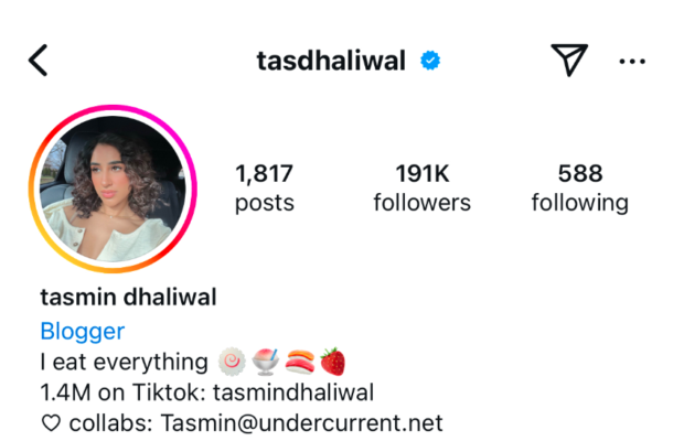 Good Instagram bio example