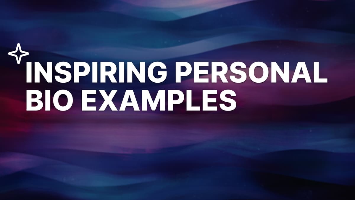 Personal short bio examples
