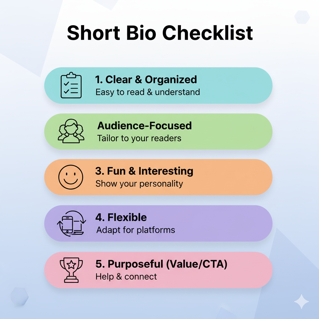 Short bio checklist