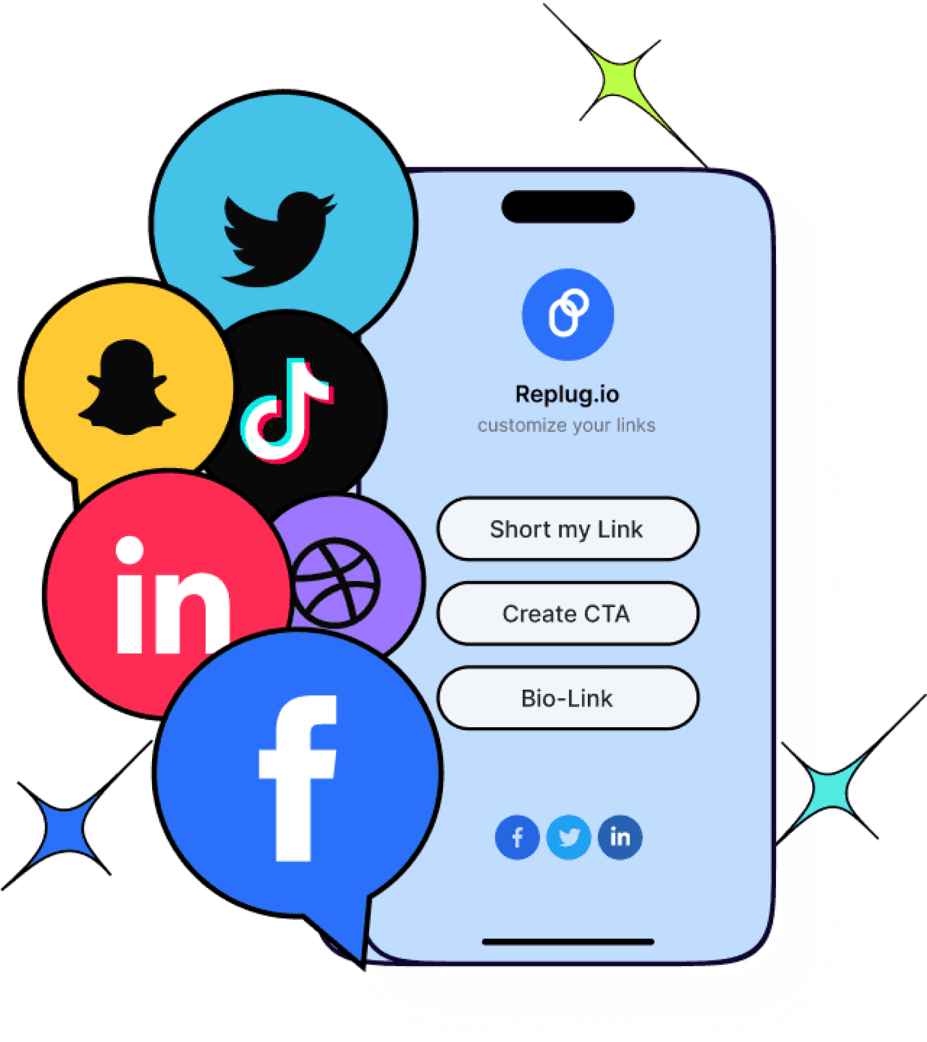 Boost ROI with branded URLs - Replug dashboard showing performance metrics and branded URL creation