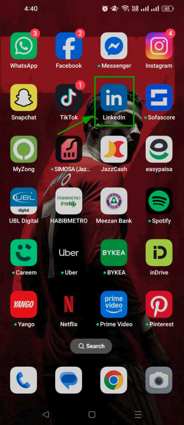 Open the LinkedIn app