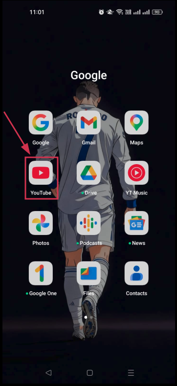 Open the YouTube app on smartphone