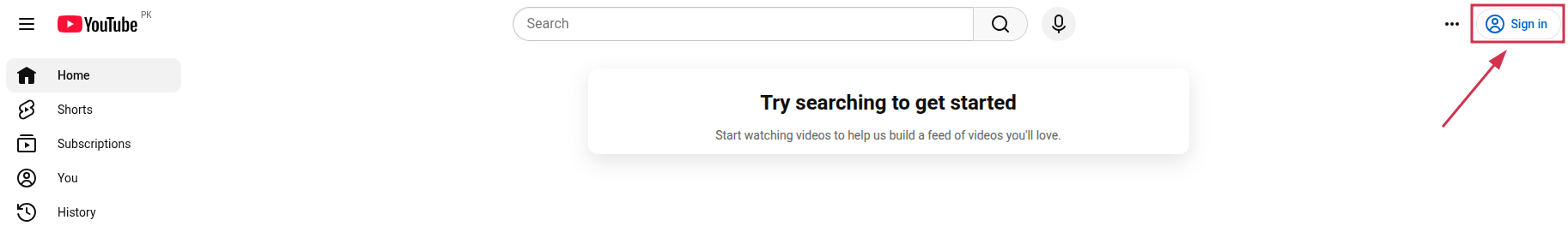Sign in to YouTube