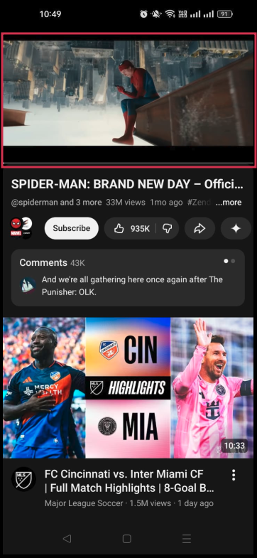 Watch a video on YouTube app