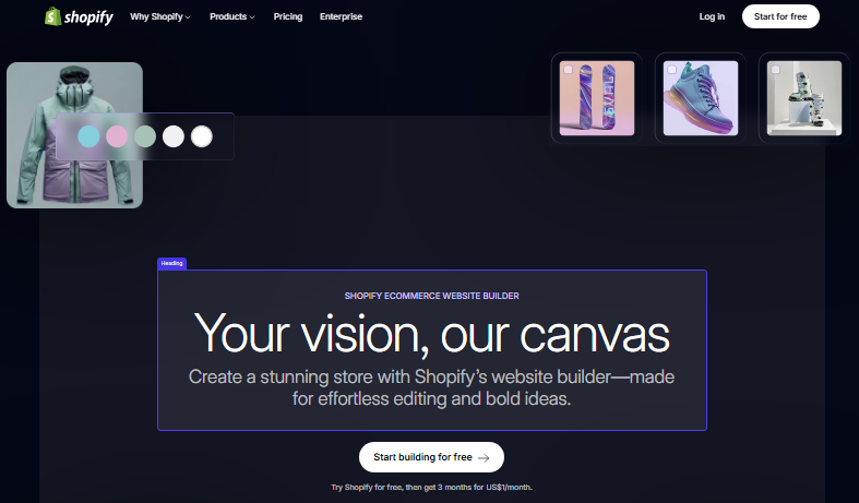 Shopify e-commerce website builder